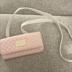 Betsy Johnson Pink Quilted Crossbody Wallet